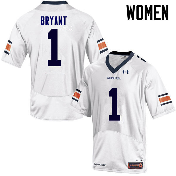 Women Auburn Tigers #1 Big Cat Bryant College Football Jerseys Sale-White - Click Image to Close